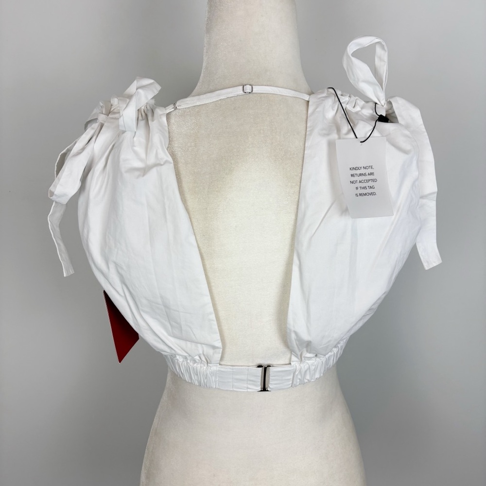 L’Academie by Marianna Arman Poplin Crop Top in White Size S - Picture 5 of 10